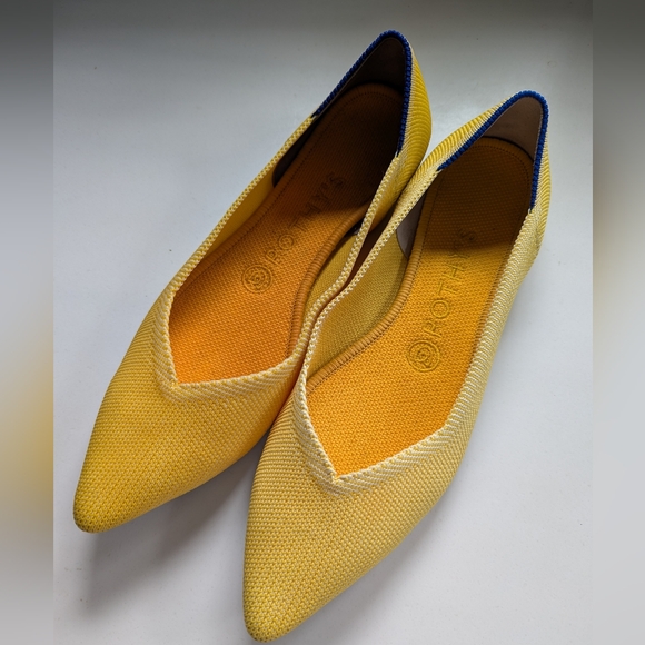 Rothy’s The Point Sunshine Yellow Flats 8 Woman’s - Picture 3 of 7